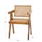 Brown Teak Wood Modern Accent Chair, 20" x 19" x 30"